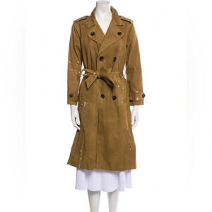 NSF Dorian Cotton Trench Coat in Antique Bronze Gold Foil Size Medium